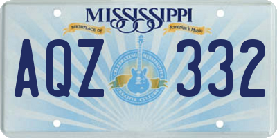 MS license plate AQZ332