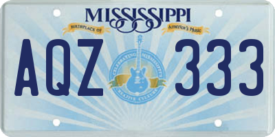 MS license plate AQZ333