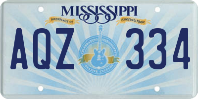 MS license plate AQZ334