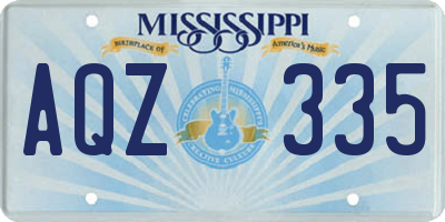 MS license plate AQZ335