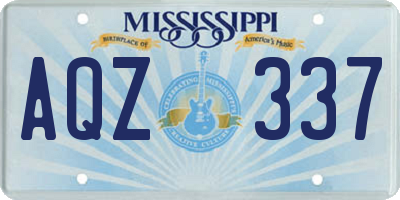 MS license plate AQZ337