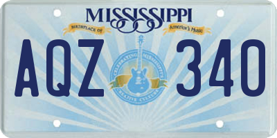 MS license plate AQZ340