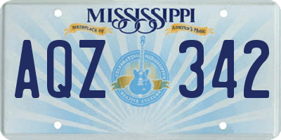 MS license plate AQZ342