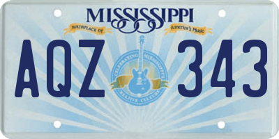 MS license plate AQZ343