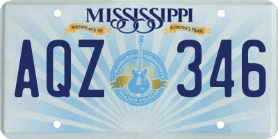 MS license plate AQZ346