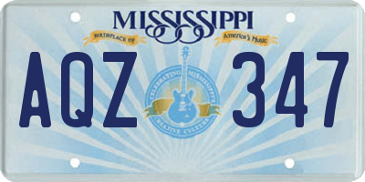 MS license plate AQZ347