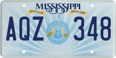 MS license plate AQZ348