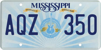 MS license plate AQZ350