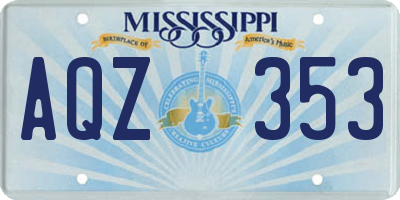 MS license plate AQZ353