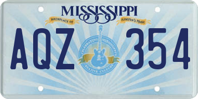 MS license plate AQZ354