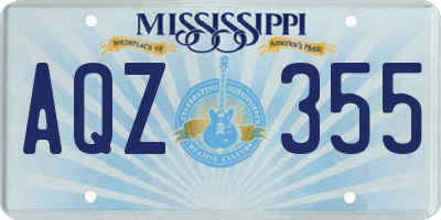 MS license plate AQZ355