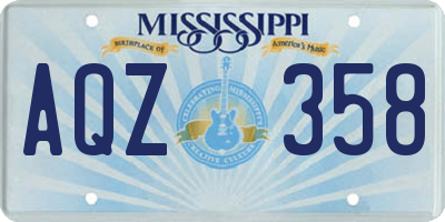 MS license plate AQZ358