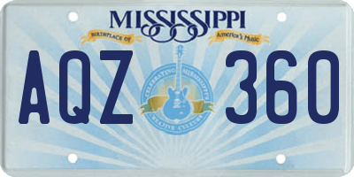 MS license plate AQZ360