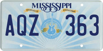 MS license plate AQZ363