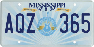 MS license plate AQZ365