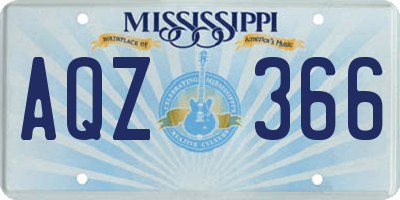 MS license plate AQZ366
