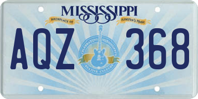 MS license plate AQZ368