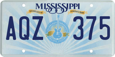 MS license plate AQZ375