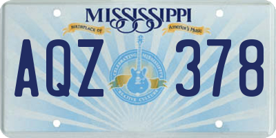 MS license plate AQZ378
