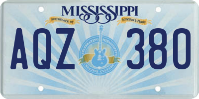 MS license plate AQZ380