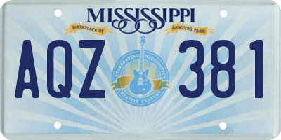 MS license plate AQZ381