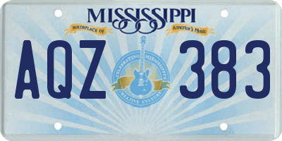 MS license plate AQZ383