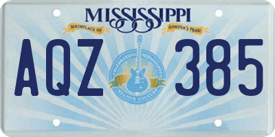 MS license plate AQZ385