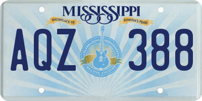 MS license plate AQZ388