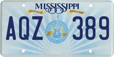 MS license plate AQZ389
