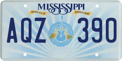MS license plate AQZ390