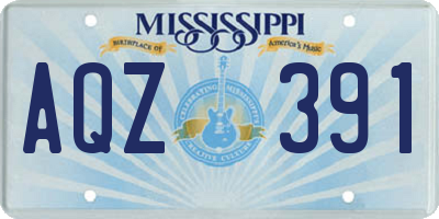 MS license plate AQZ391