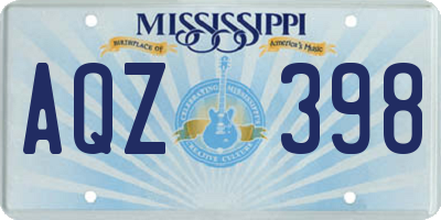 MS license plate AQZ398