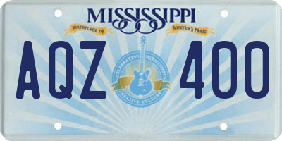 MS license plate AQZ400
