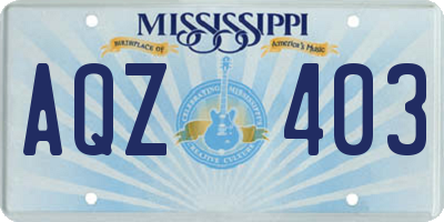 MS license plate AQZ403