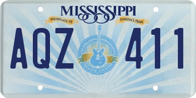 MS license plate AQZ411