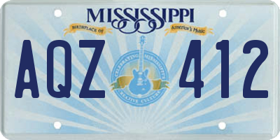 MS license plate AQZ412