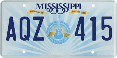 MS license plate AQZ415