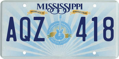 MS license plate AQZ418