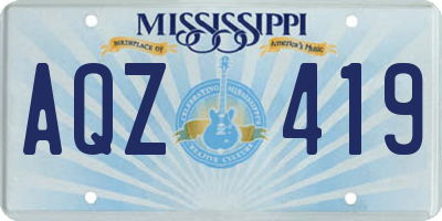 MS license plate AQZ419