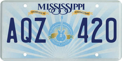 MS license plate AQZ420