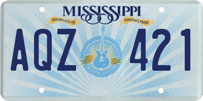 MS license plate AQZ421
