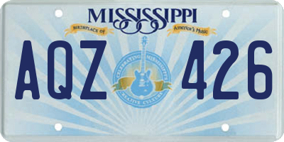 MS license plate AQZ426