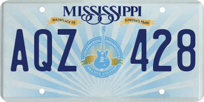 MS license plate AQZ428