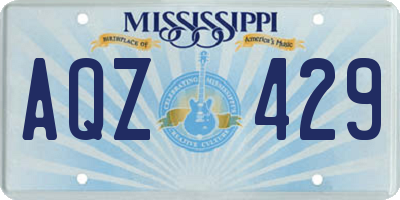 MS license plate AQZ429