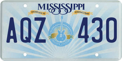 MS license plate AQZ430