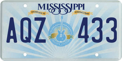 MS license plate AQZ433