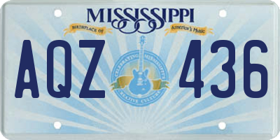 MS license plate AQZ436