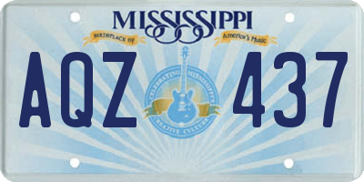 MS license plate AQZ437