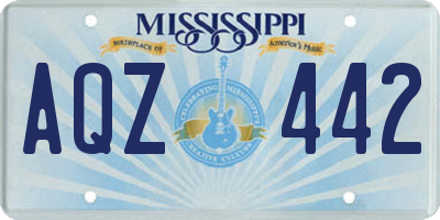 MS license plate AQZ442