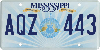 MS license plate AQZ443